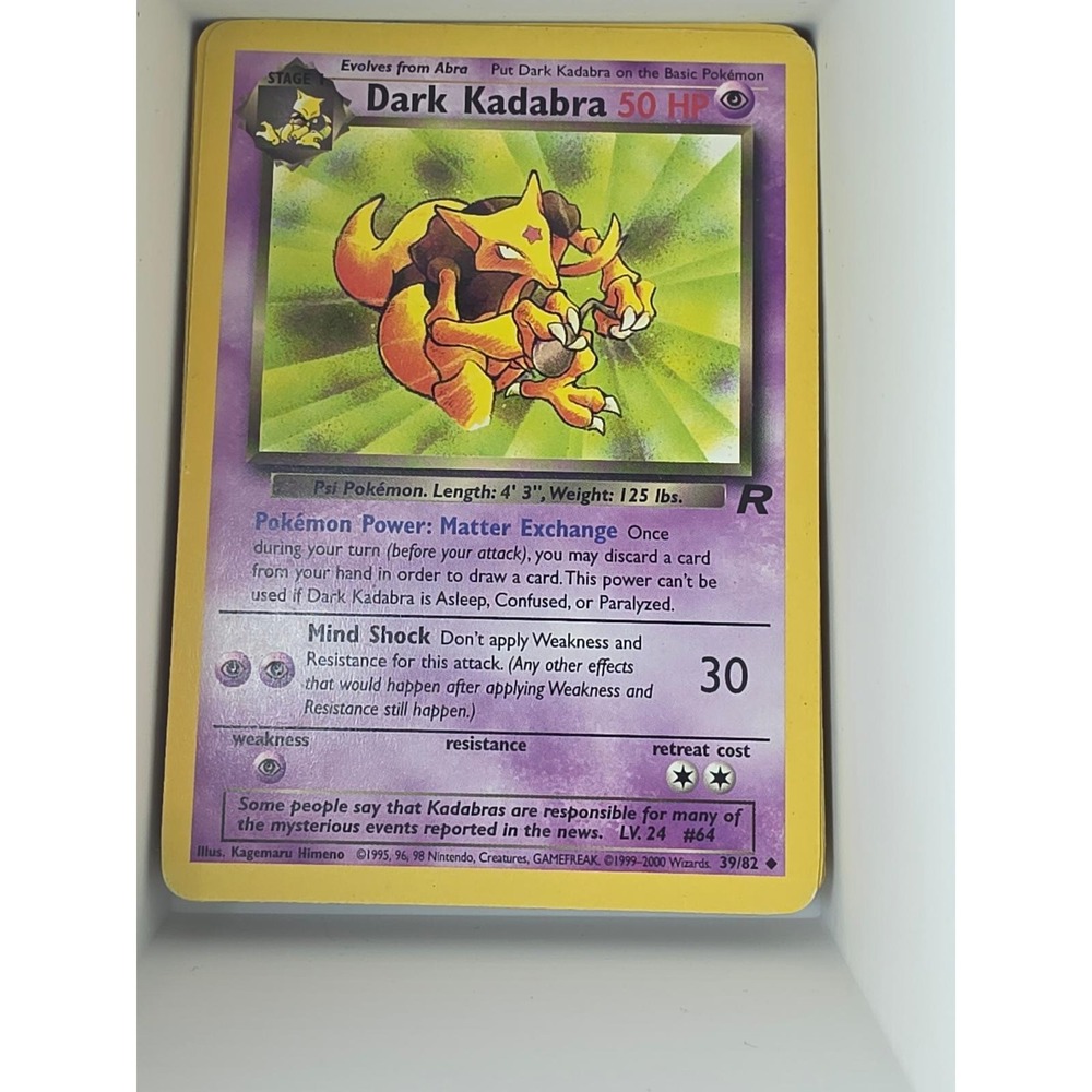 Dark Kadabra 39/82 Uncommon Team Rocket Pokemon Unlimited Near Mint